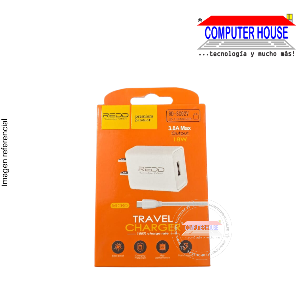 Cell phone charger micro USB connection 3.8A 1 meter (V8).