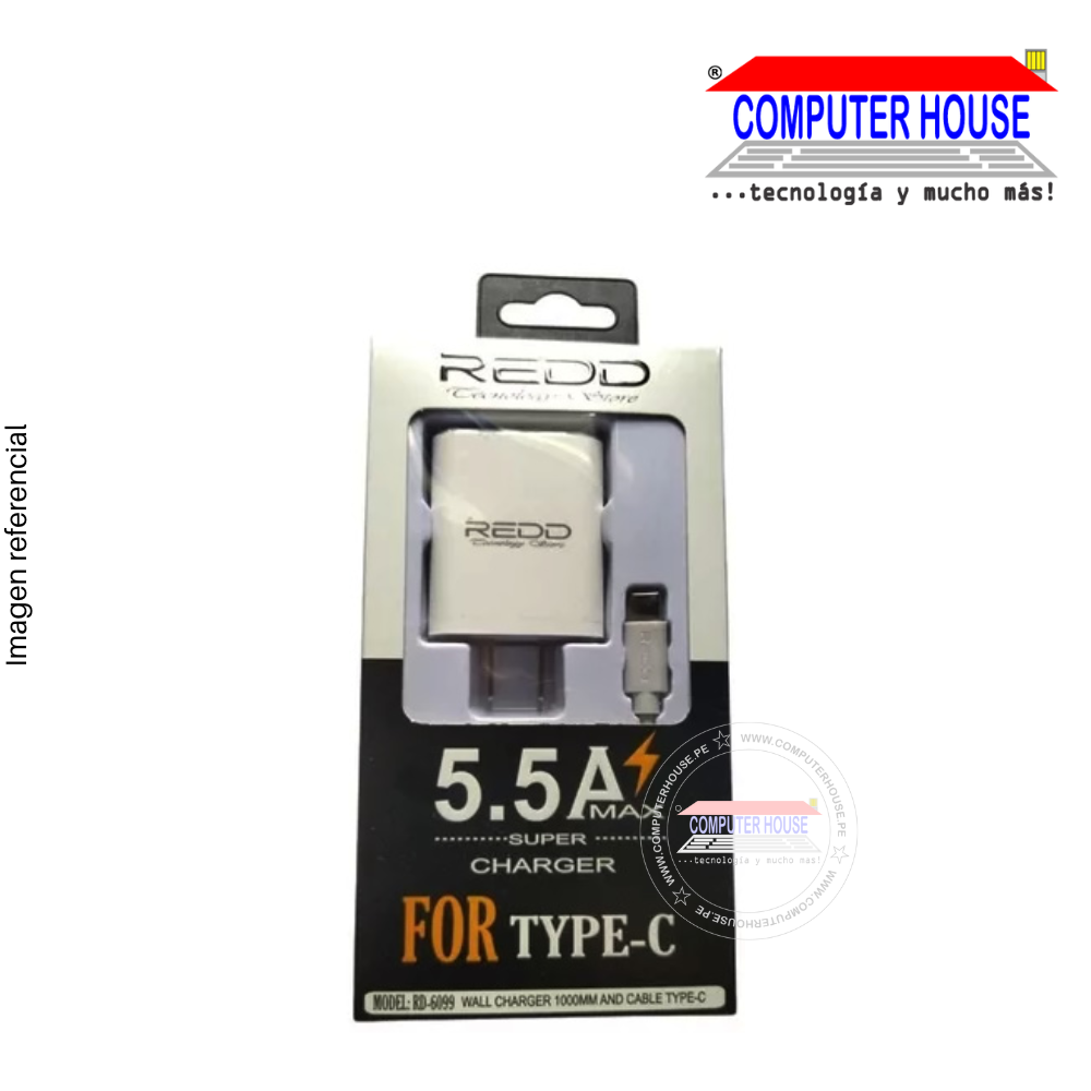 Cargador para celular conexión Tipo C 5.5A 1 metro.