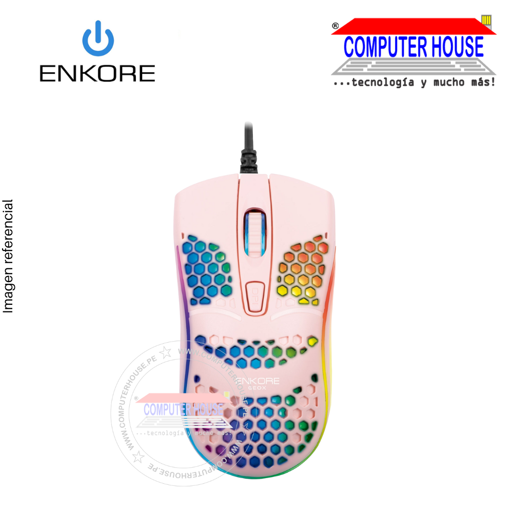ENKORE Mouse alámbrico gamer GEOX EKM121 conexion USB.