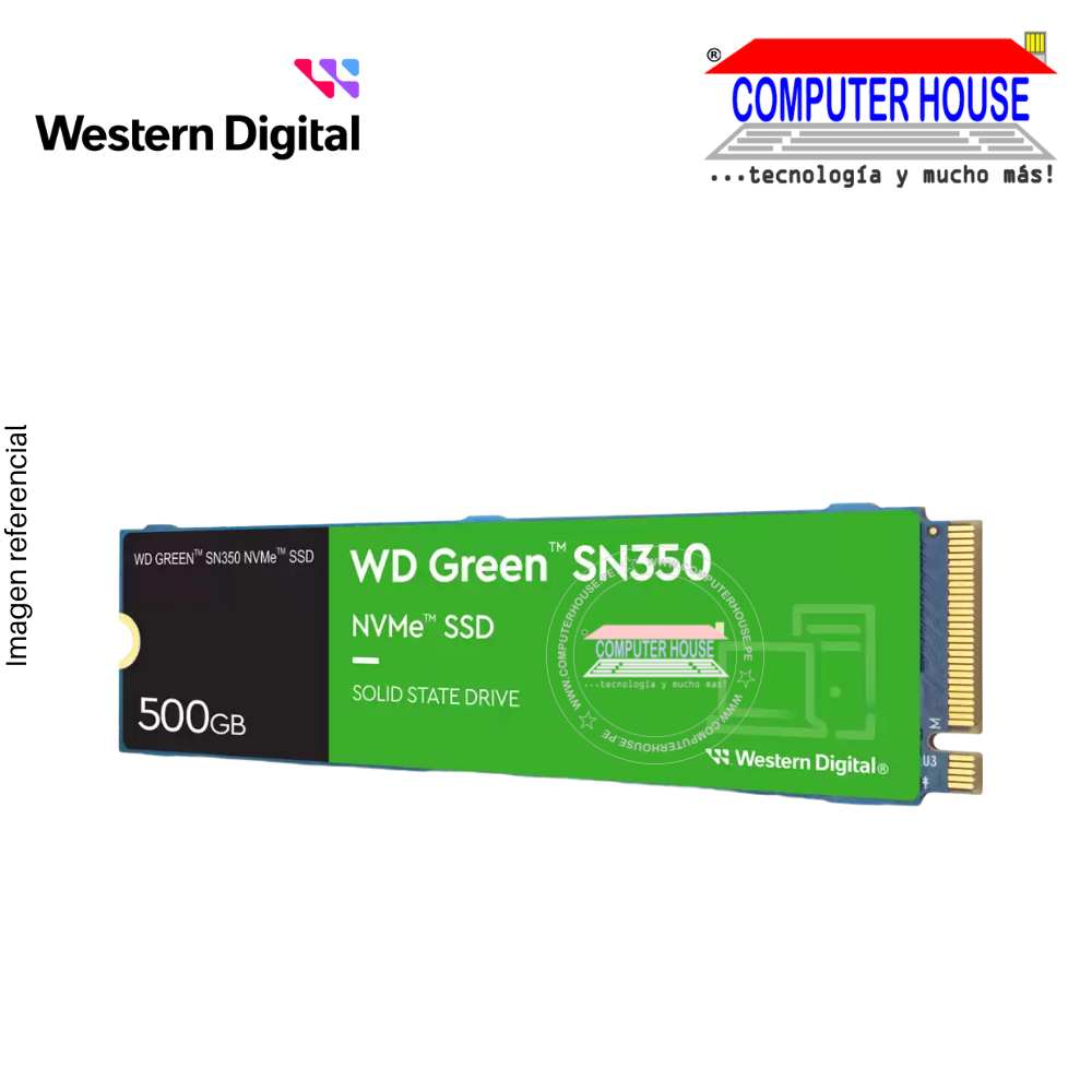 Western Digital 500GB Green SN350 SSD M.2 NVMe PCIe Solid State Drive (Max Read 2400MB/s, Max Write 1500MB/s)