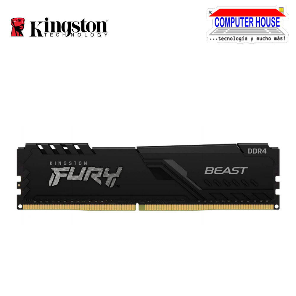 Memoria RAM DDR4 8GB KINGSTON DIMM 3200MHz, Fury Beast, PC4-25600, CL16, 1.35V, 288-Pines, XMP 2.0