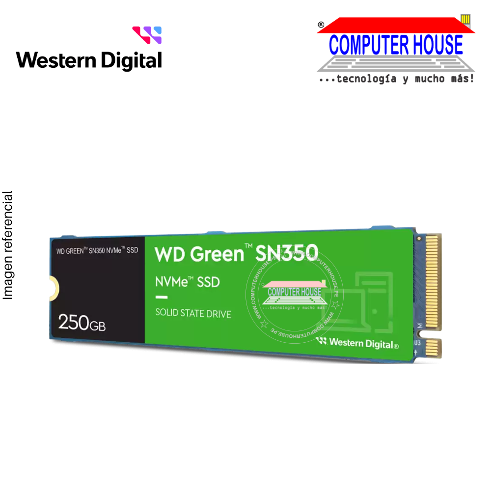 Western Digital 250GB Green SN350 SSD M.2 NVMe PCIe Solid State Drive (Max Read 2400MB/s, Max Write 1500MB/s)