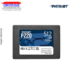 Unidad en estado sólido PATRIOT 512GB, P220, SSD 2.5" Sata (Lectura máxima 550MB/s, Escritura máxima 500MB/s).