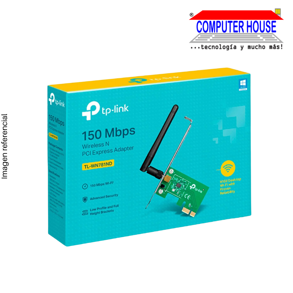 TP-LINK TL-WN781ND Wireless Network Card, PCI Express, 2.4GHz (up to 150Mbps).