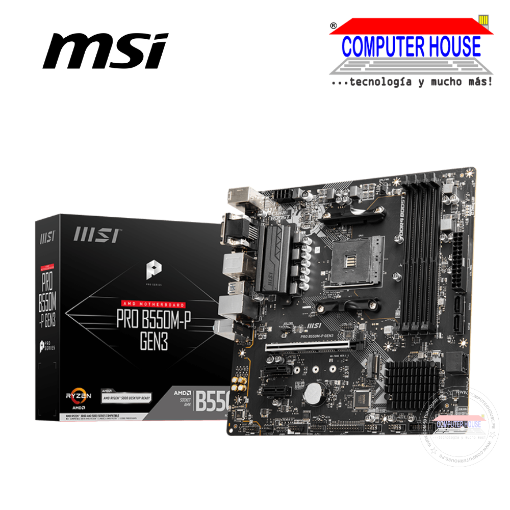 Motherboard MSI PRO B550M-P GEN3, Socket AM4, DDR4.