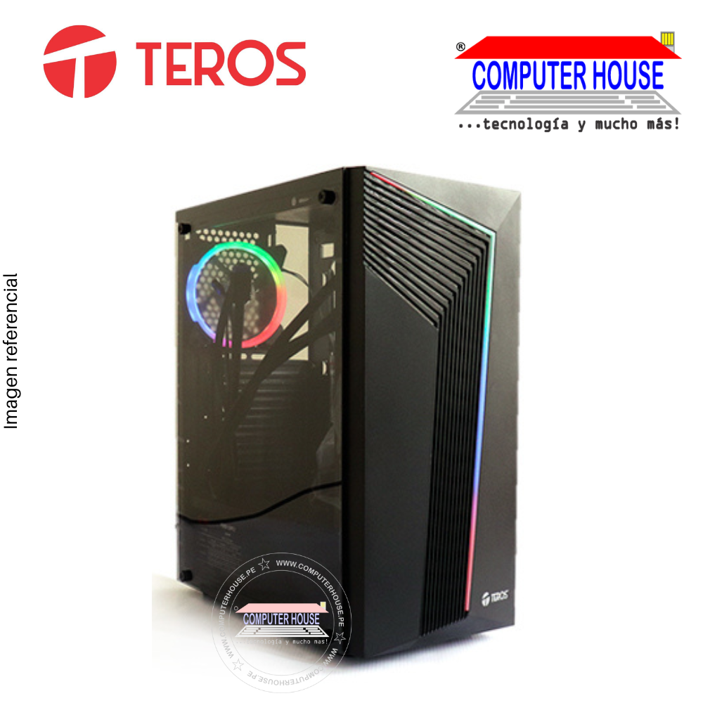 Case Gamer Teros TE-1134N, Mid Tower, ATX, 350W, Negro, USB 3.0 / 2.0, Audio.