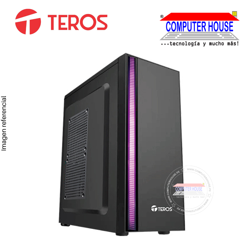 Case Teros TE-1075N, Mid Tower, ATX, 250W, USB 3.0 / 2.0, Audio, Negro.