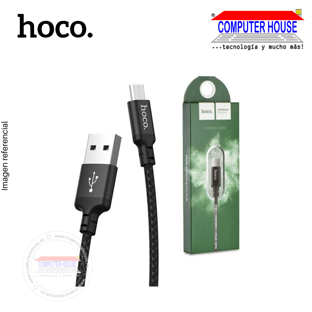 HOCO cable USB a Micro-USB  X14 1.7A con longitud 1 metro.
