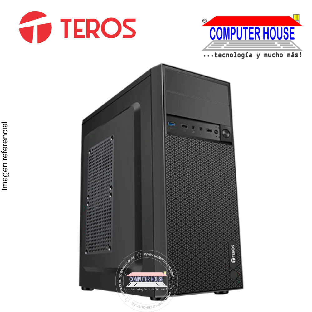 Case Teros TE-1076N, Mid Tower, ATX, 250W, USB 3.0 / 2.0, Audio, Negro.