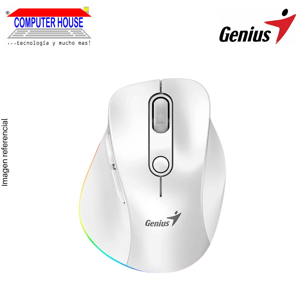 GENIUS Ergo 9000S Pro Wireless Mouse, Rechargeable, Colors, RGB, USB Receiver + Bluetooth. 