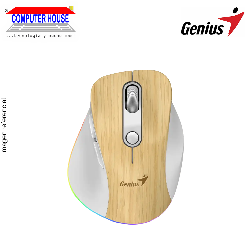 GENIUS Ergo 9000S Pro Wireless Mouse, Rechargeable, Colors, RGB, USB Receiver + Bluetooth. 