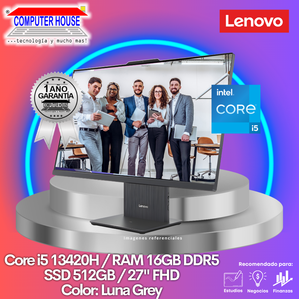 All in One LENOVO IdeaCentre, Core i5-13420H, RAM 16GB DDR5, SSD 512GB, 27" FHD, FreeDos.