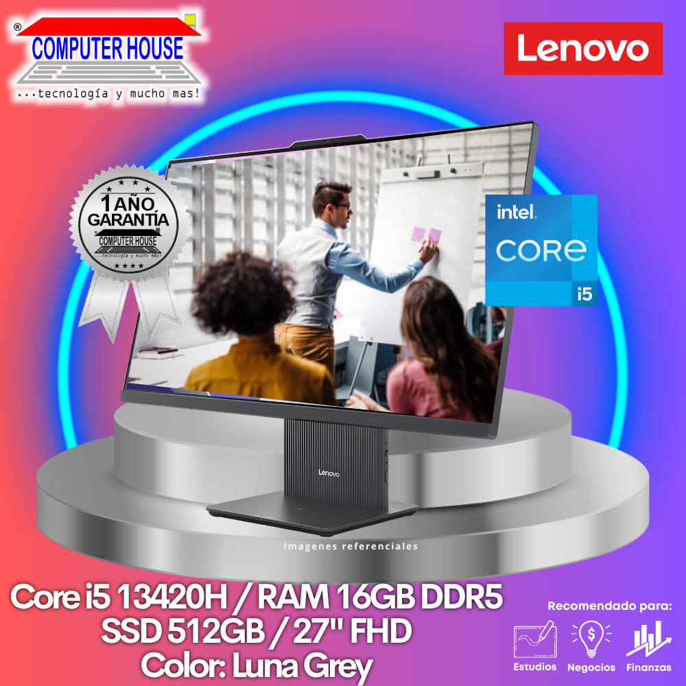 All in One LENOVO IdeaCentre, Core i5-13420H, RAM 16GB DDR5, SSD 512GB, 27" FHD, FreeDos.