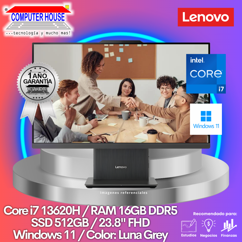 All in One LENOVO IdeaCentre, Core i7-13620H, RAM 16GB DDR5, SSD 512GB, 23.8" FHD, Windows 11.