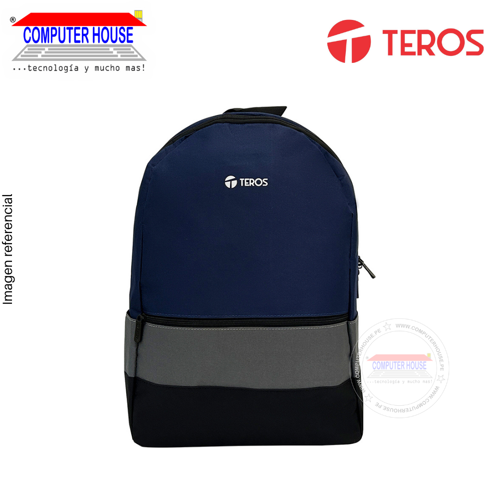 TEROS TE-IDS2054 Backpack, Polyester, Up to 15.6", Blue + Grey + Black. 
