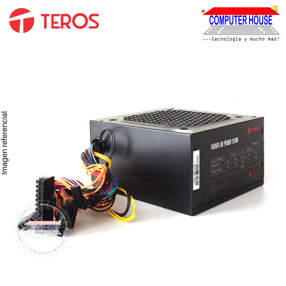 Fuente de poder Teros ATX-230W (600W elemental), OEM