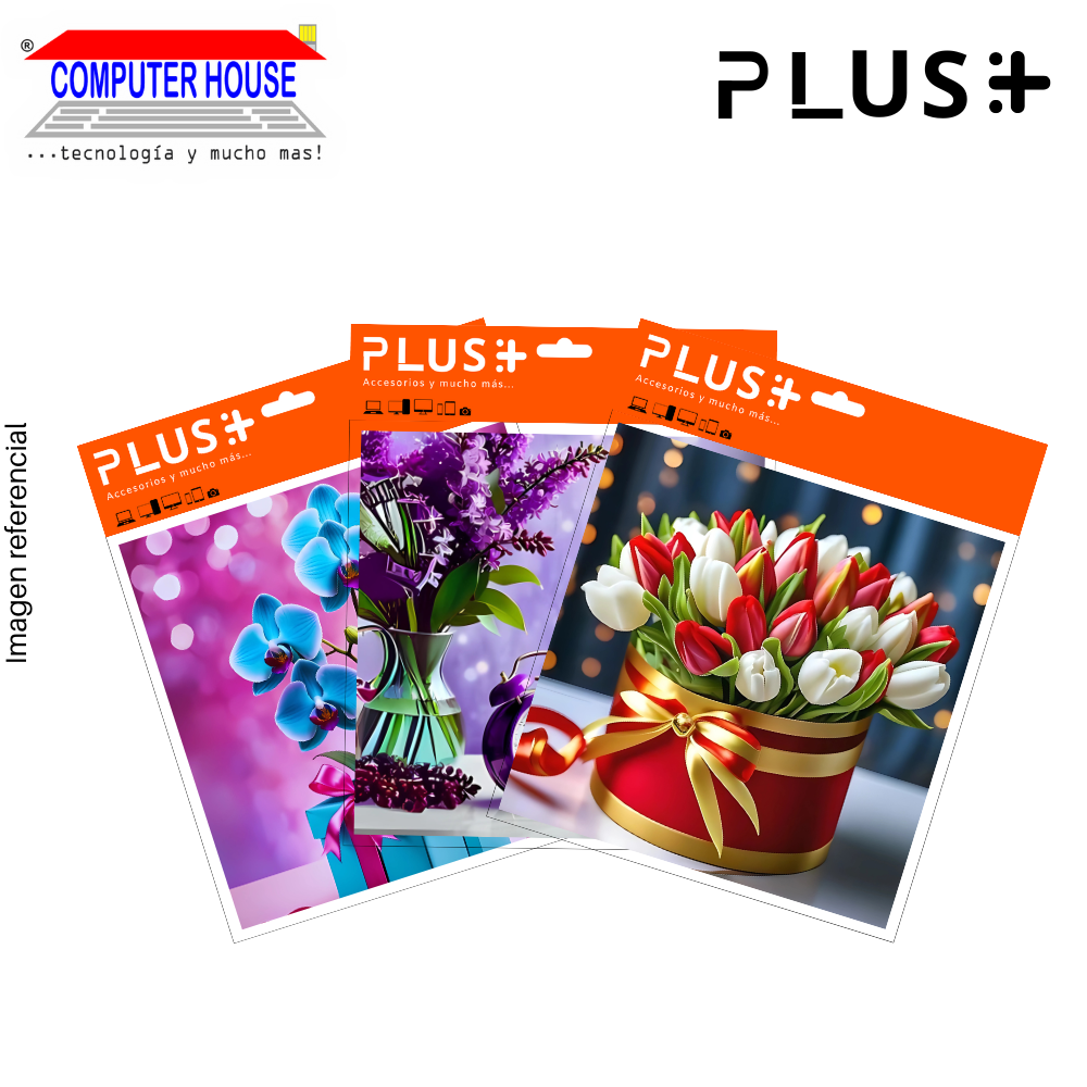 Premium PLUS Mouse Pad, Flowers collection, non-slip, fabric surface, 20x20x0.5cm, varied design.