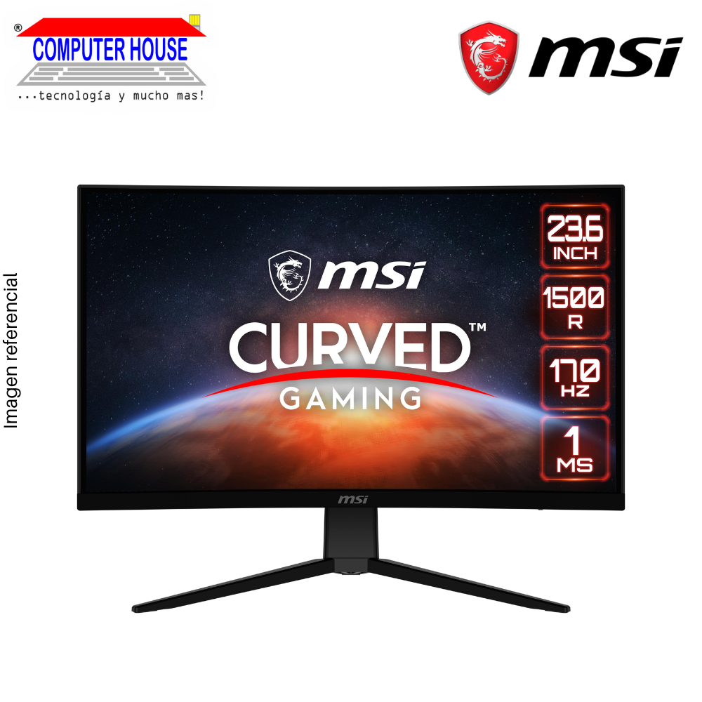 MSI 24" G2422C FHD Gamer Monitor, VA, 1500R, 180Hz, 1ms, 2xHDMI, 1xDisplayPort, 1xEarphone-Out, Curved.