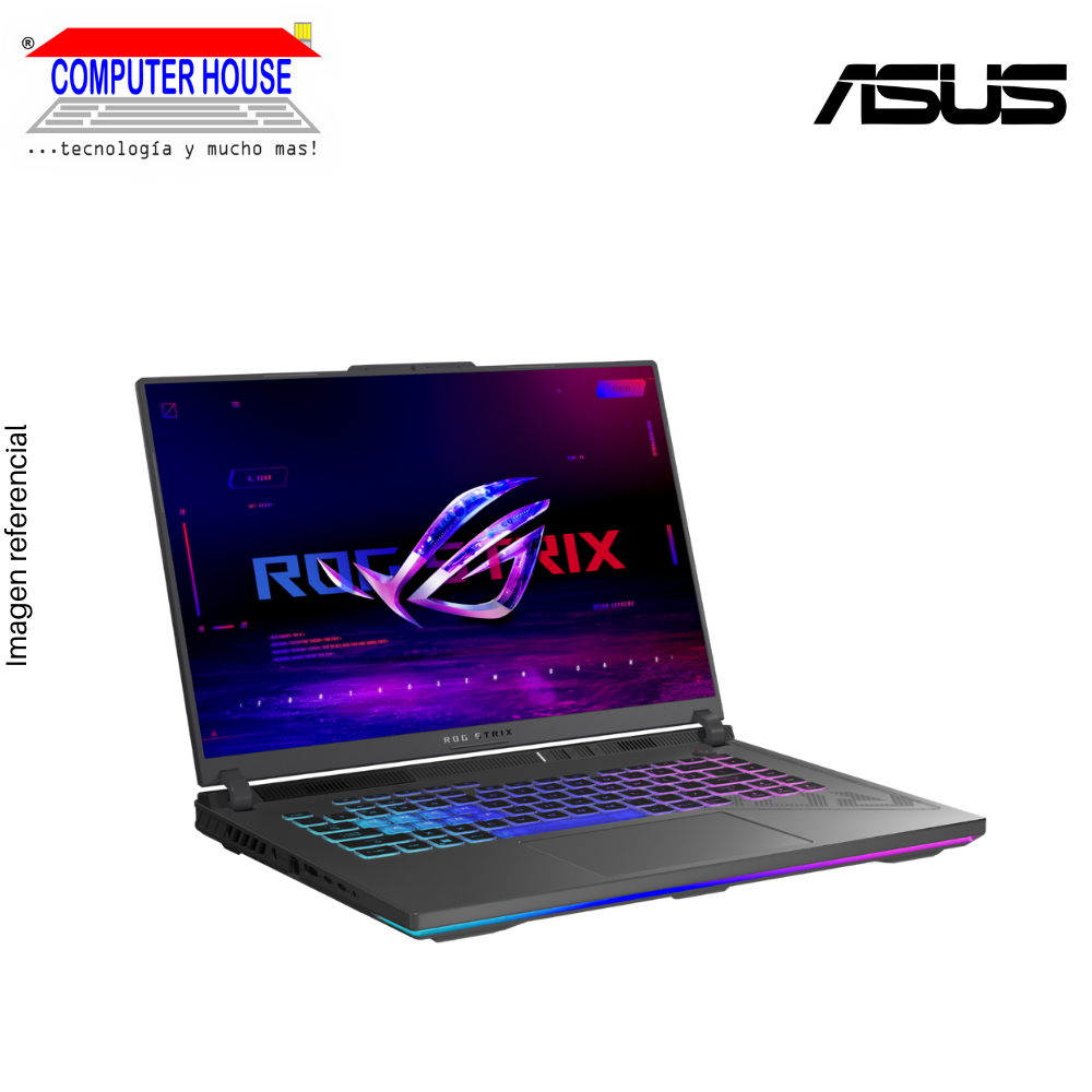 Laptop ASUS Rog Strix Scar 17, Ryzen 9-8940HS, RAM 16GB, SSD 1TB, RTX5070 12GB, 16" FHD 165Hz, Teclado en Inglés, Windows 11.