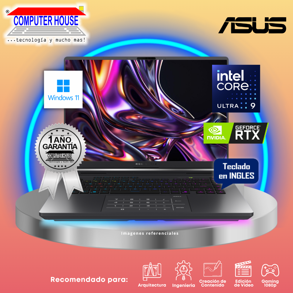ASUS Rog Strix G18 Laptop, Core Ultra 9-275HX, 32GB DDR5 RAM, 1TB SSD, RTX5080 16GB Video, 16" FHD 240Hz, English Keyboard, Windows 11.