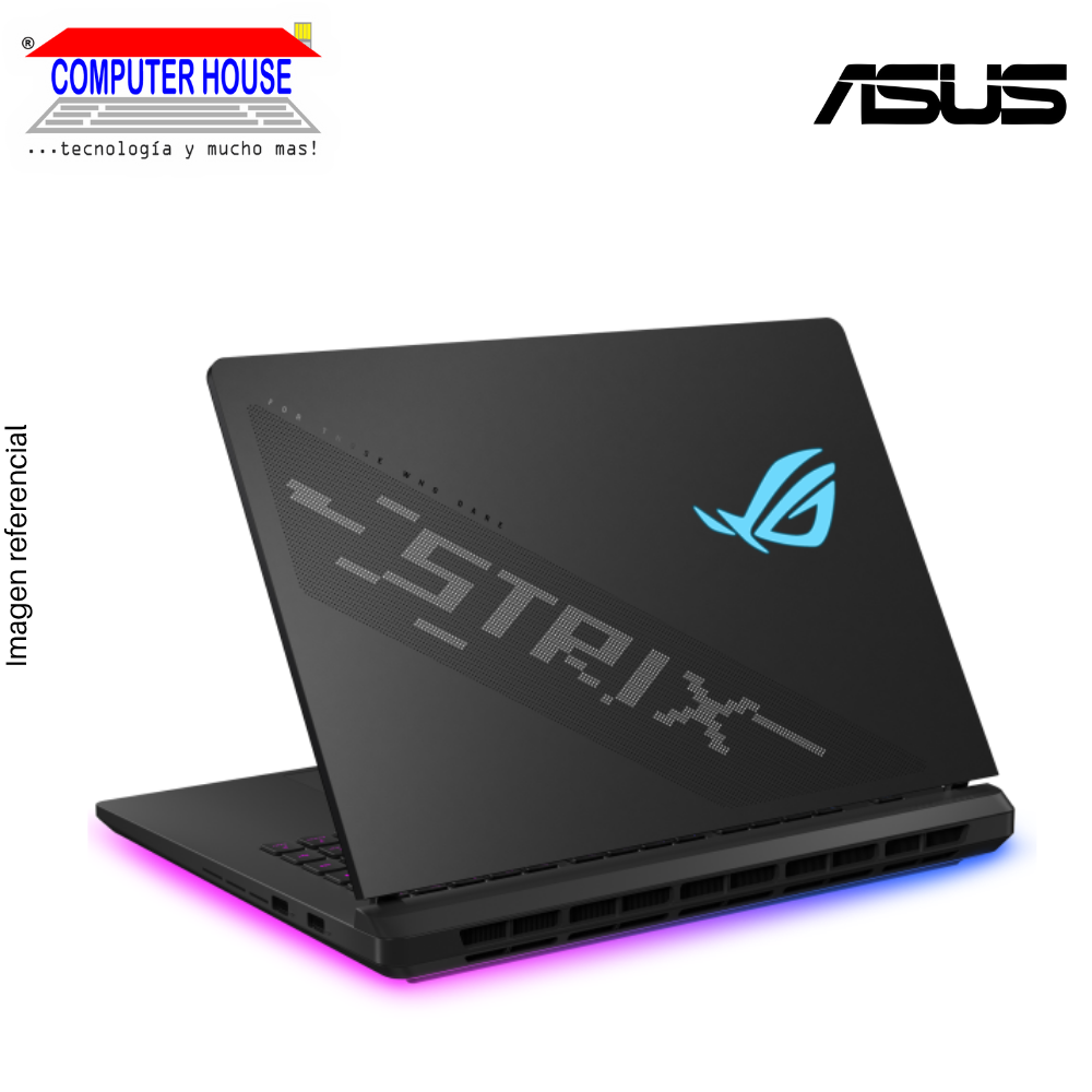 Laptop ASUS Rog Strix, Core Ultra 9-275HX, RAM 32GB DDR5, SSD 2TB, Video RTX5090 24GB, 16" FHD 240Hz, Teclado en Inglés, Windows 11.