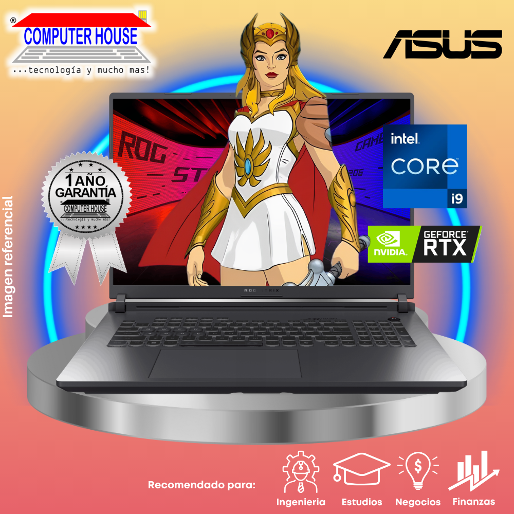 Laptop ASUS Rog Strix G18, Core i9-14900HX, RAM 32GB DDR5, SSD 1TB, Nvidia GeForce RTX5070 8GB, 18″ FHD 144Hz, Teclado en Inglés, Windows 11.