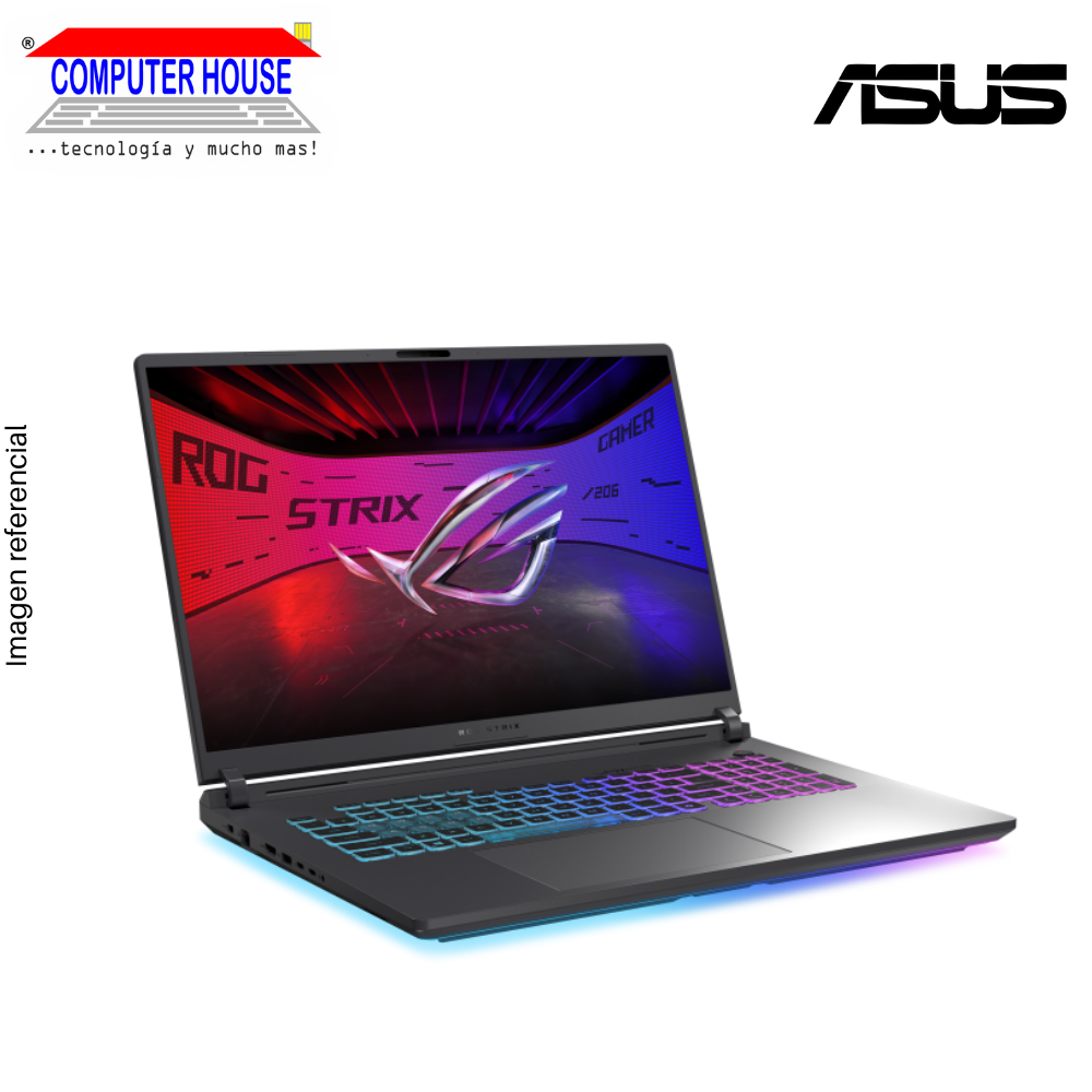 Laptop ASUS Rog Strix G18, Core Ultra 9-275HX, RAM 32GB DDR5, SSD 1TB, Video RTX5060 8GB, 18" FHD 240Hz, Teclado en Inglés, Windows 11.