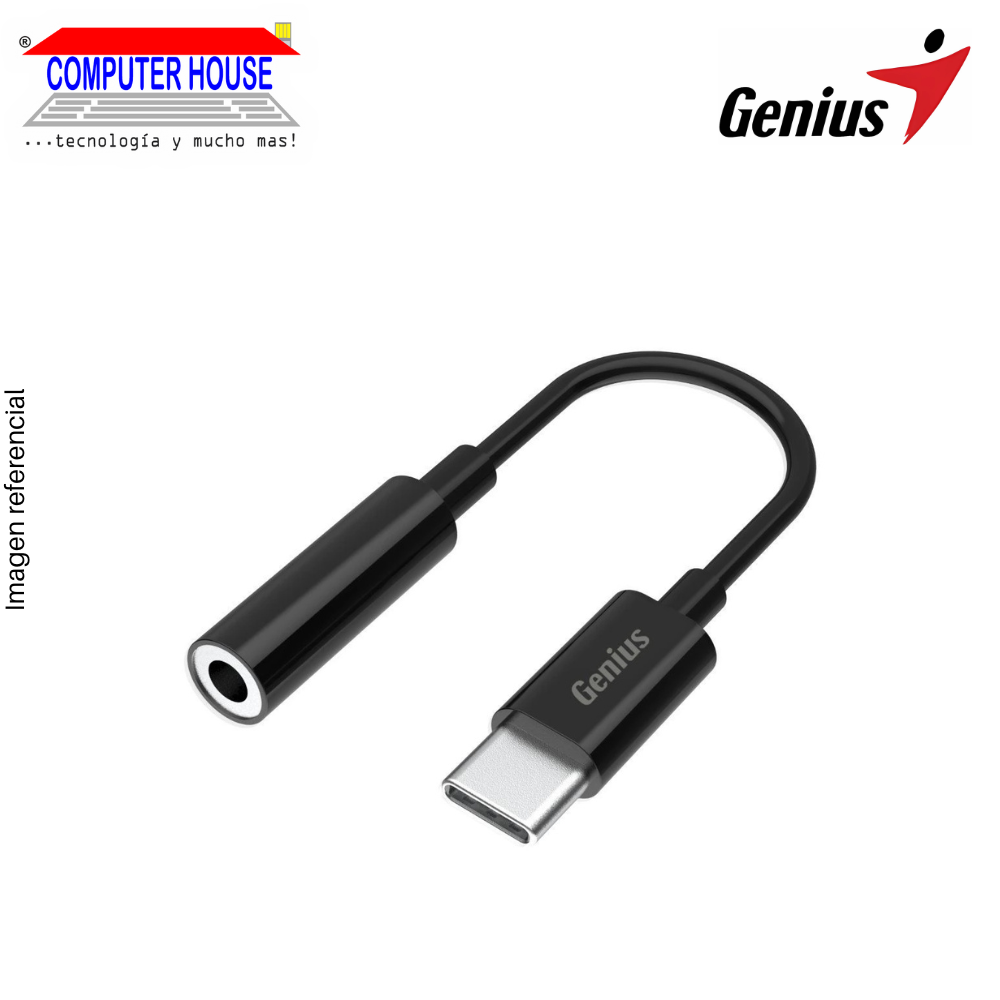 GENIUS ACC-C100 audio adapter, 1x3.5mm Jack female to 1xUSB-C male.