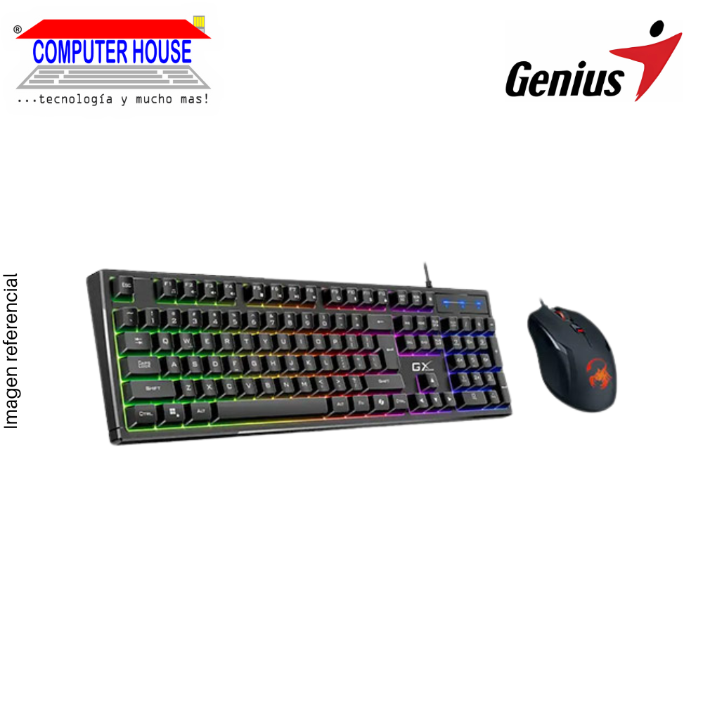 Kit Teclado + Mouse GX SCORPION KM-GX6 AI COPILOT,RGB, Conexión USB-A