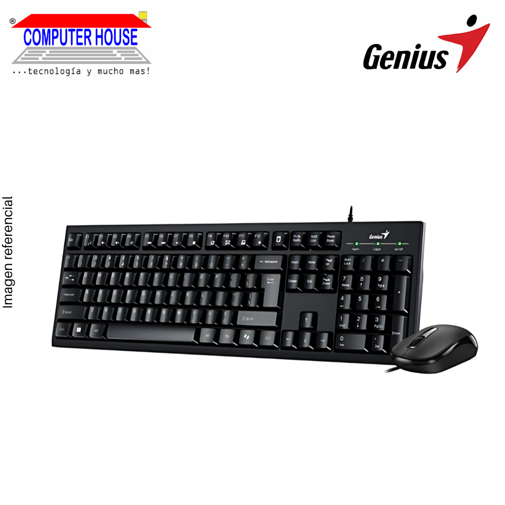 GENIUS KM-100SE AI COPILOT 2-in-1 Keyboard + Wired Mouse Kit, Black.