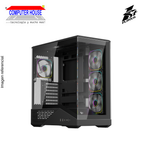 Case 1St Player T3 Black, MESH PANEL, X4 FAN ARGB 12CM 