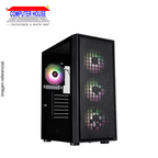 Case Midtower 1St Player GO6 Black, SIN FUENTE, lateral trasparente, RGB.