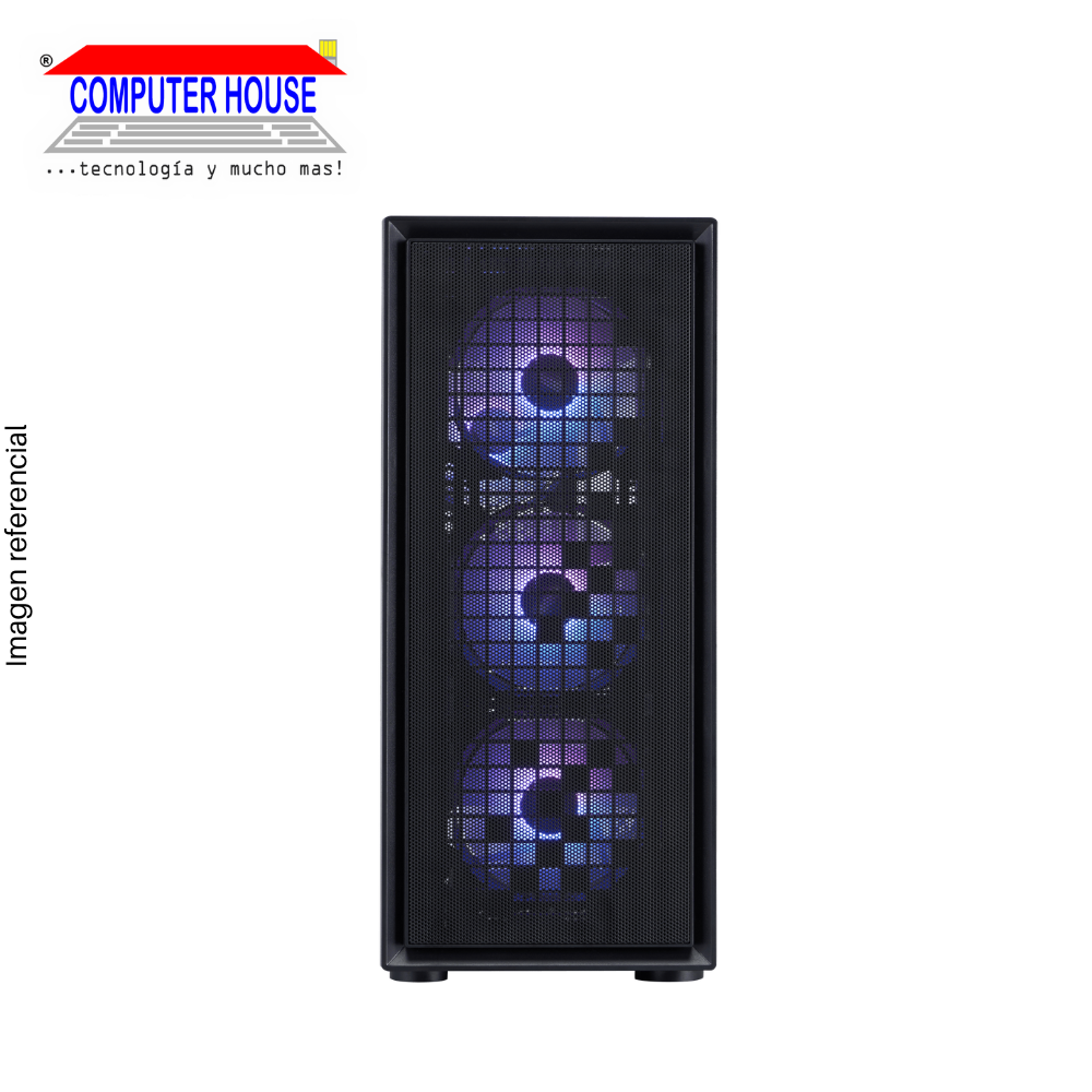 Case Midtower 1St Player GO6 Black, SIN FUENTE, lateral trasparente, RGB.