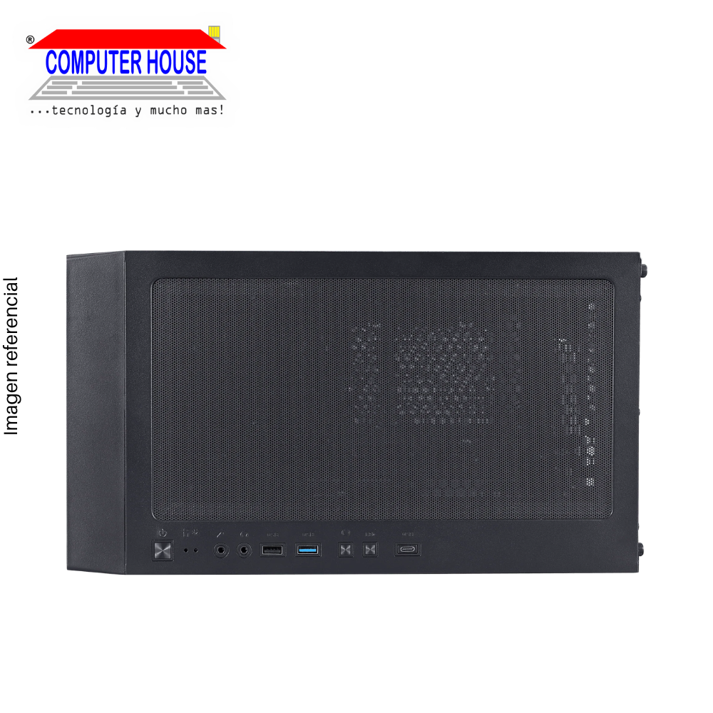 Case Midtower 1St Player GO6 Black, SIN FUENTE, lateral trasparente, RGB.