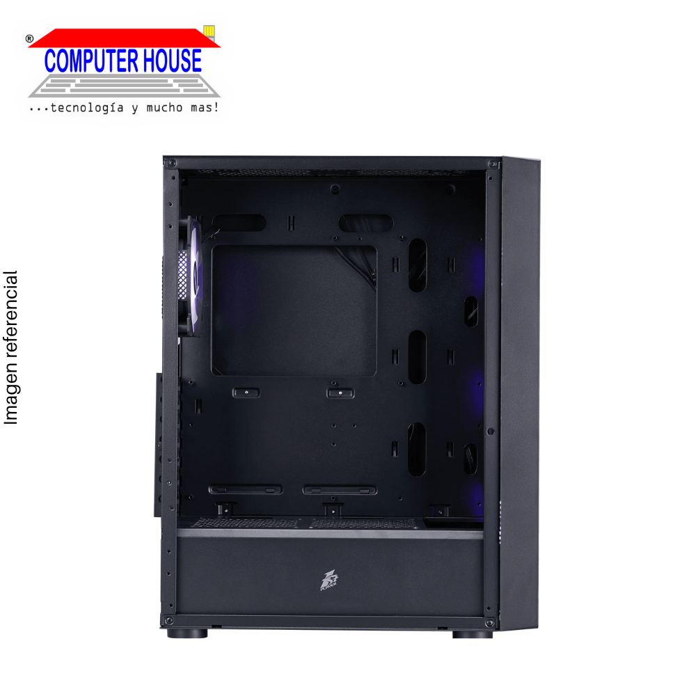 Case Midtower 1St Player GO6 Black, SIN FUENTE, lateral trasparente, RGB.