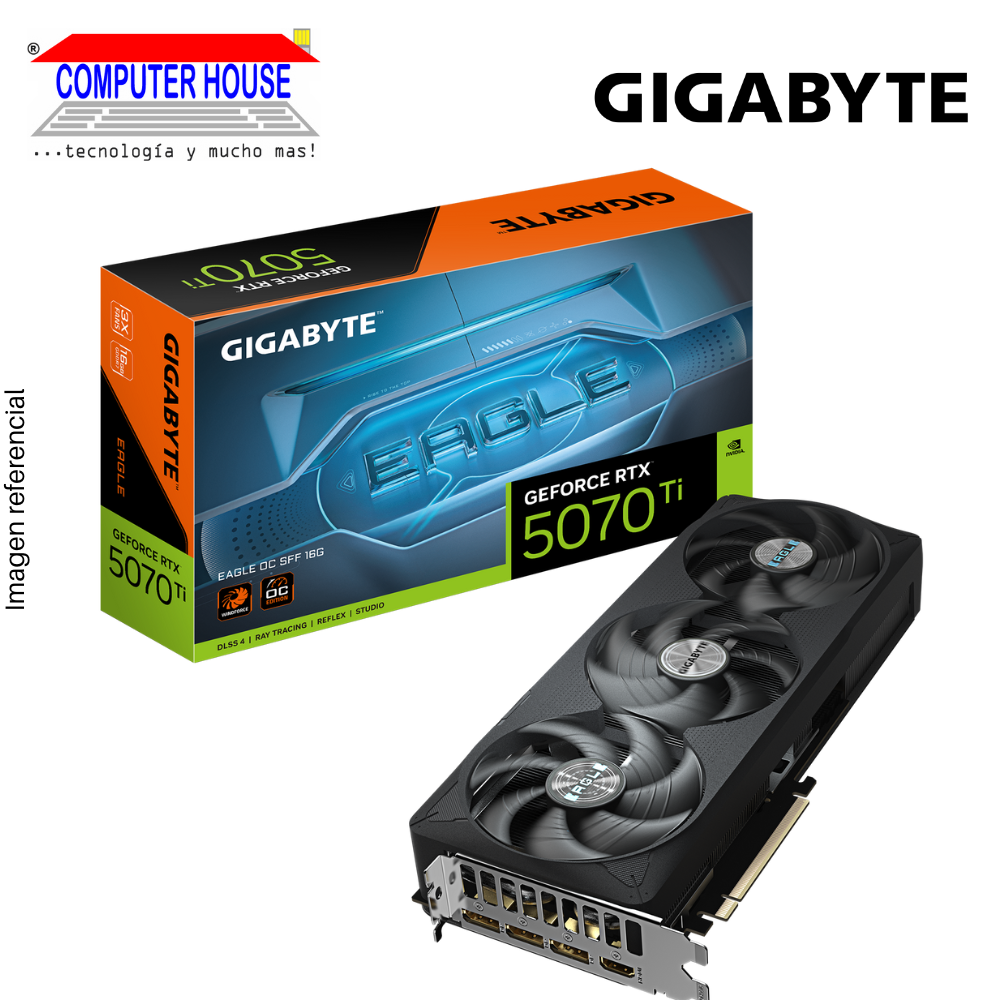 GIGABYTE RTX5070TI 16GB Video Card, GDDR7, Eagle OC SFF, NVIDIA GeForce, 3xDisplayPort, 1xHDMI, PCI-e 5.0.