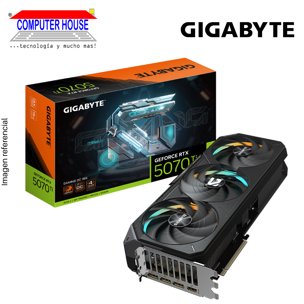 GIGABYTE RTX5070TI 16GB Video Card, GDDR7, Gaming OC, NVIDIA GeForce, 3xDisplayPort, 1xHDMI, PCI-e 5.0.