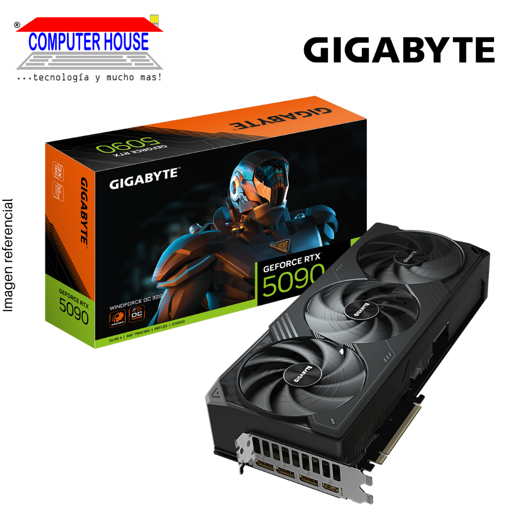 GIGABYTE RTX5090 32GB Video Card, GDDR7, WindForce OC, NVIDIA GeForce, 3xDisplayPort, 1xHDMI, PCI-e 5.0.