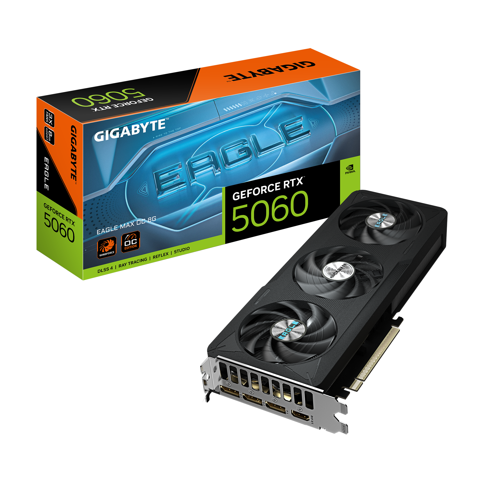 GIGABYTE RTX5060Ti 8GB Video Card, GDDR7, Eagle OC Ice, NVIDIA GeForce, 3xDisplayPort, 1xHDMI. 