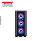 Case Midtower 1St Player H6 Black, SIN FUENTE, lateral trasparente, RGB.