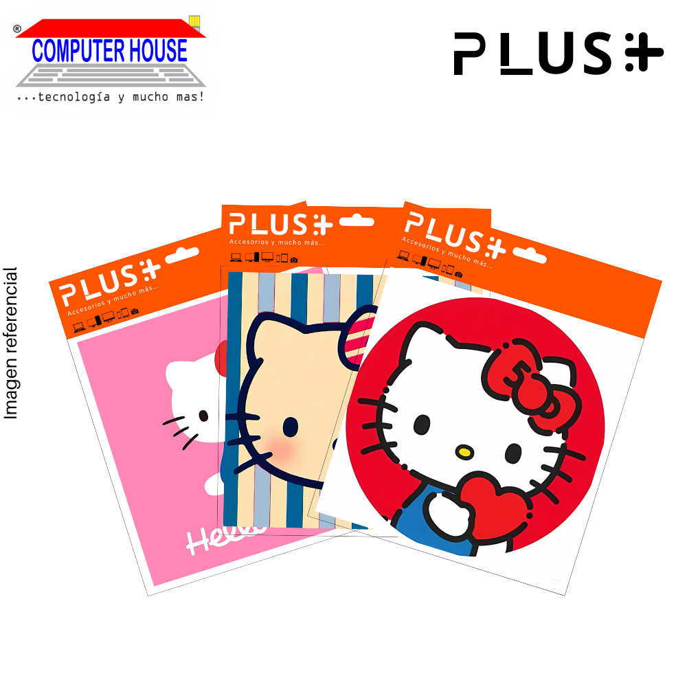 Premium PLUS Mouse Pad, Hello Kitty collection, non-slip, fabric surface, 20x20x0.5cm, varied design.