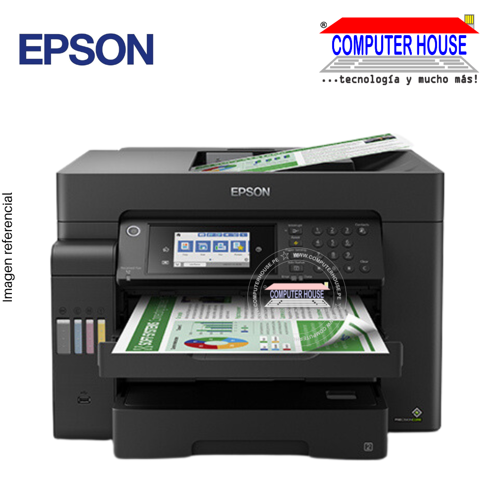 Impresora con Sistema Continuo EPSON EcoTank L15150, A3, Multifuncional (imprime, copia y escanea), USB/Wi-Fi/LAN/Fax.