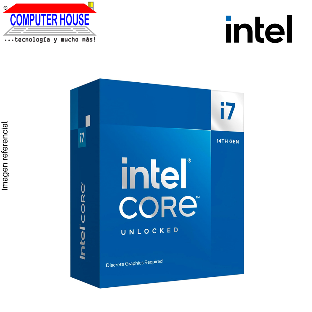 Procesador INTEL Core i7-14700KF (3.40GHz – 5.60GHz turbo, 33MB de caché, 20 núcleos), LGA1700