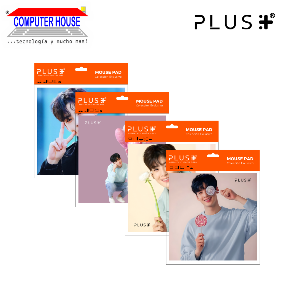 Pad Mouse Premium PLUS, colección K-POP , antideslizante, superficie de tela, 20x20x0.5cm, diseño variado.