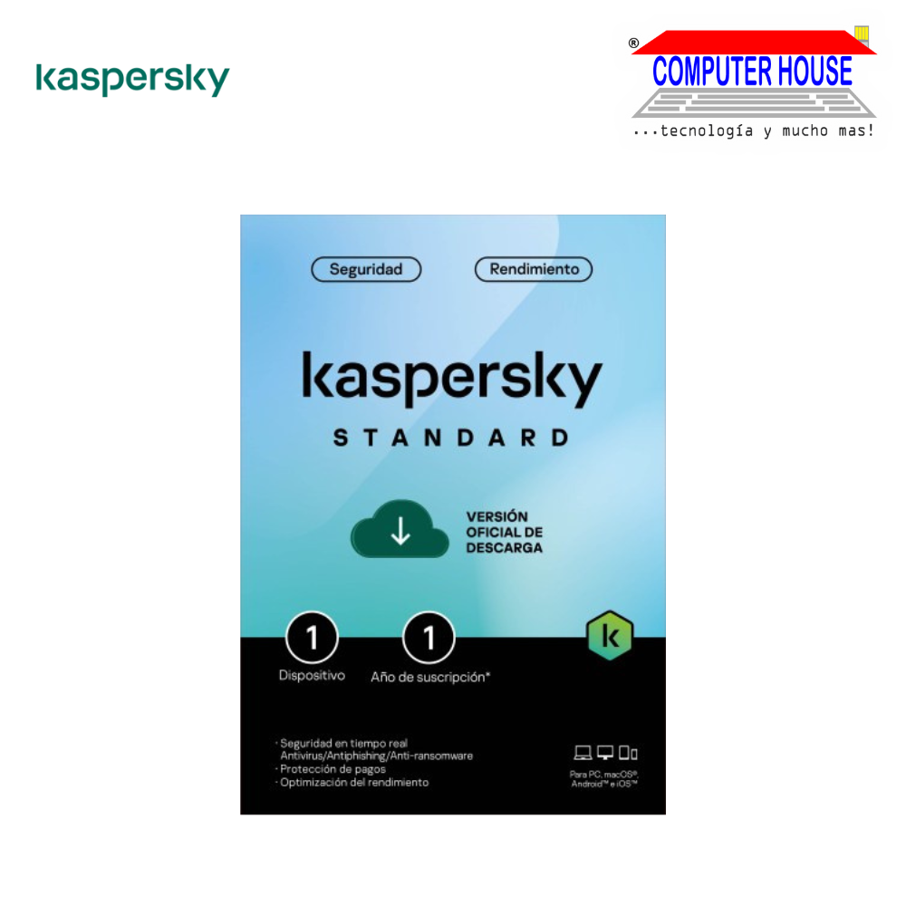 KASPERSKY Standard Antivirus, 1 PC, 1 Year. 