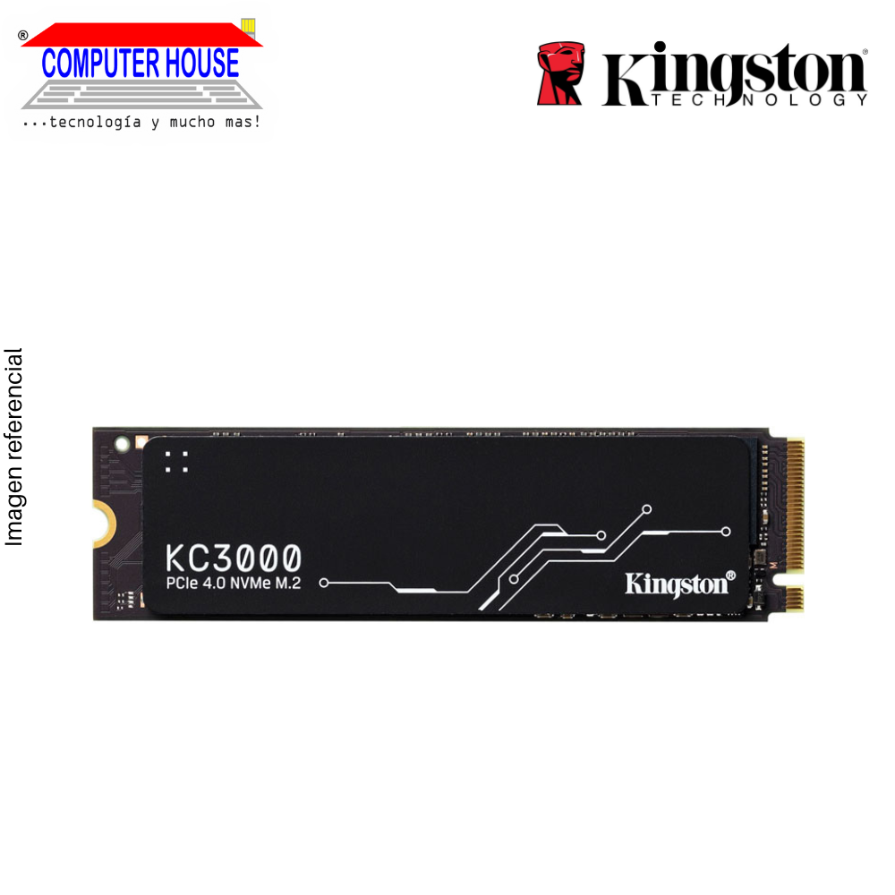 Disco Sólido SSD M.2 NVMe PCIe KINGSTON 2048GB, KC3000 (Lectura máxima 7000Mb/s, Escritura máxima 7000Mb/s).