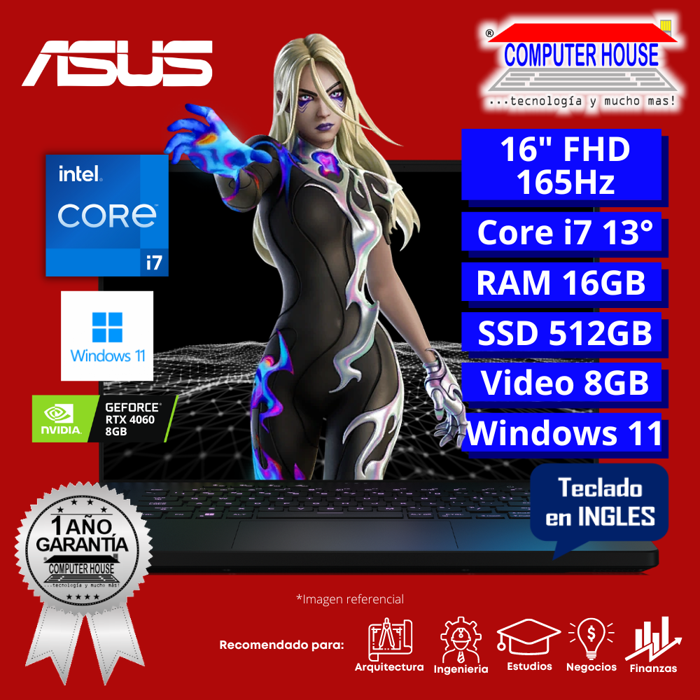 Laptop ASUS ROG Zephyrus GU603VV, Core i7-13620H, RAM 16GB, SSD 512GB, Video RTX4060 8GB, 16