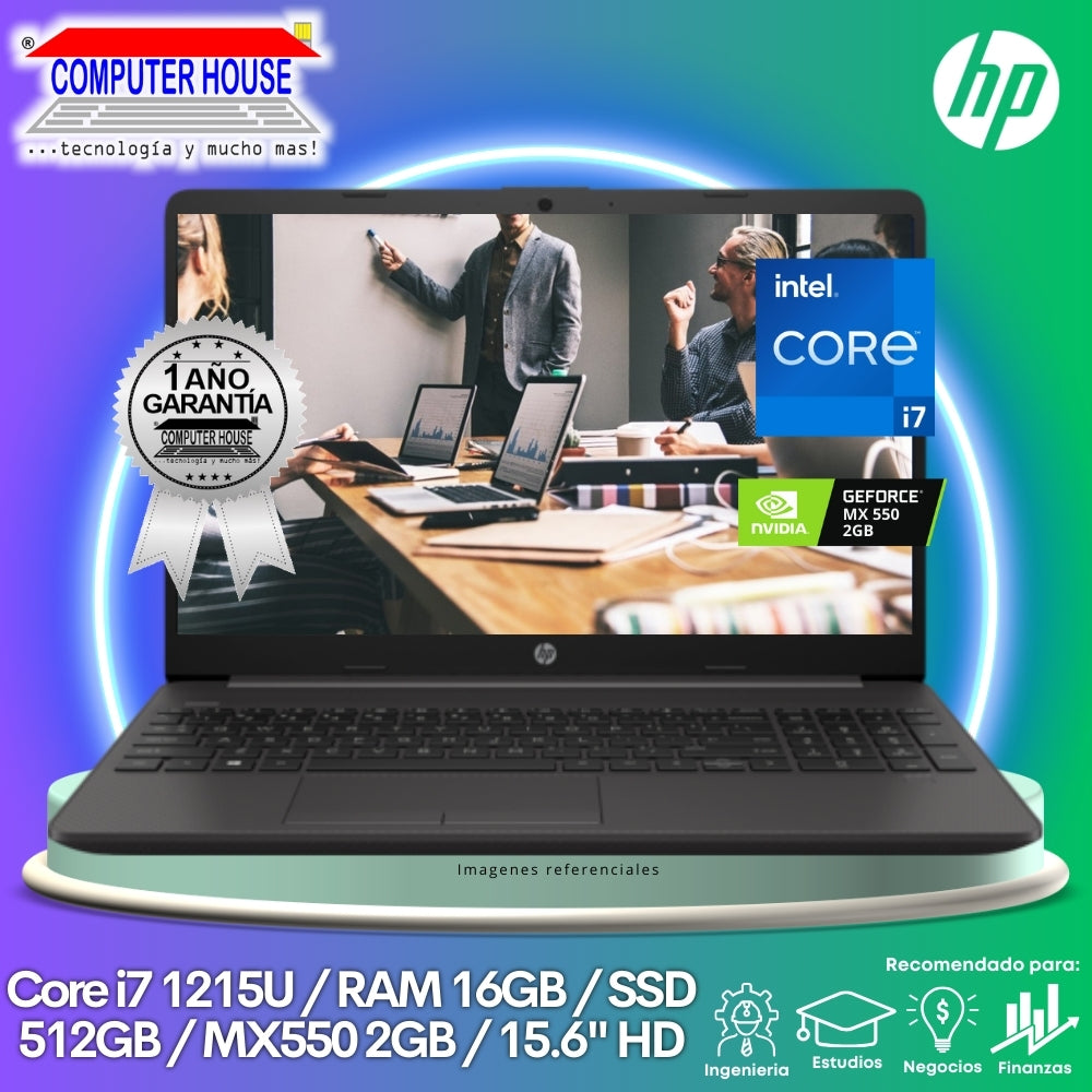 Laptop HP 250 G9, Core i7-1255U, RAM 16GB, SSD 512GB, 15.6″ HD, Video 2GB, FreeDos.
