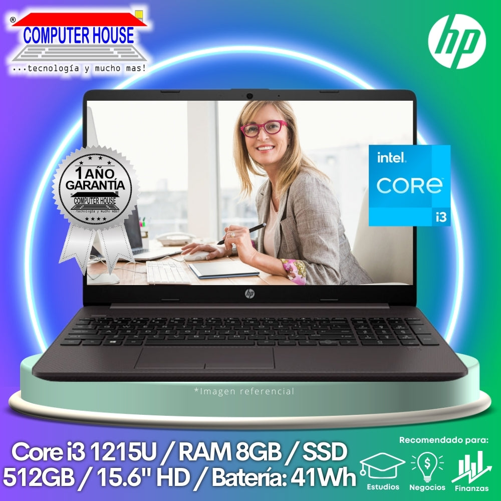 Laptop HP 250 G9, Core i3-1215U, RAM 8GB, SSD 512GB, 15.6″ HD, FreeDos.