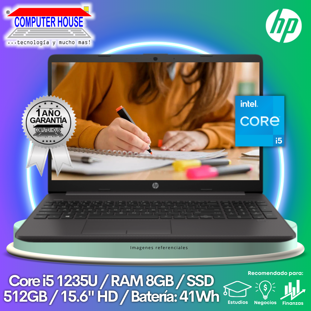 Laptop HP 250 G9, Core i5-1235U, RAM 8GB, SSD 512GB, 15.6″ HD, FreeDos.